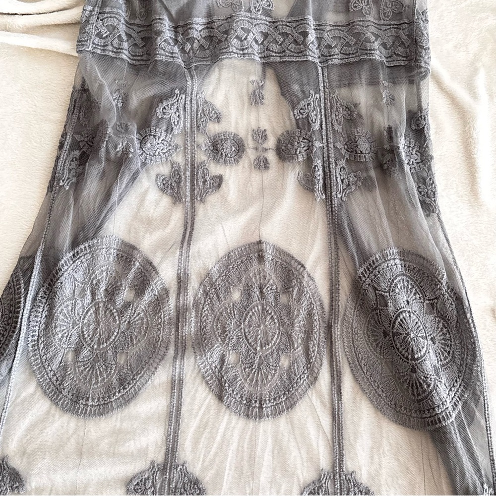 Rebellion Mesh Lace Duster Kimono Size Small Whimsigoth Fairy Bride G8 - Picture 10 of 16